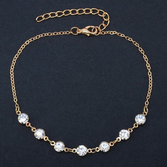 Gold Tone Rhinestone Anklet Bracelet - NWT - Picture 5 of 5